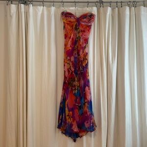 Cache Multicolor Strapless Dress